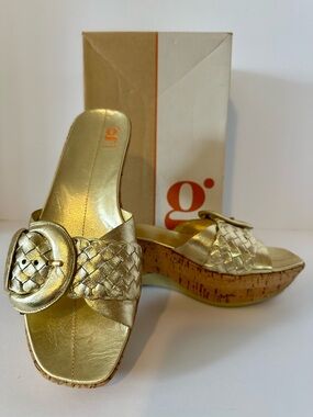 Vintage Nike G series Greenbrae cork slide gold size 7.5